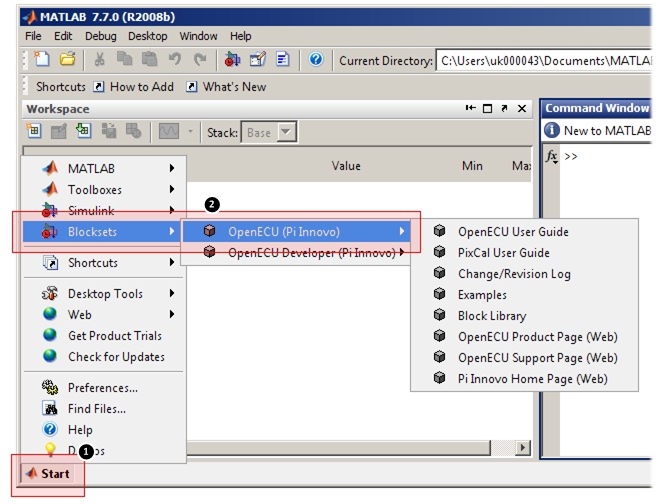 OpenECU integrated with MATLAB's launch pad